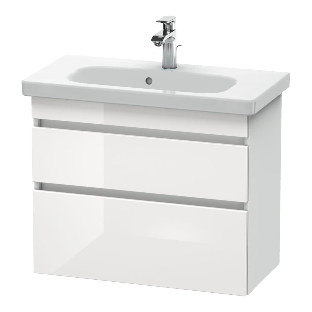 Duravit DuraStyle – Έπιπλο Νιπτήρα – 730 mm, 2 συρτάρια, νιπτήρας κέντρο, Compact, White Matt – White High Gloss, Decor (DS649902218)