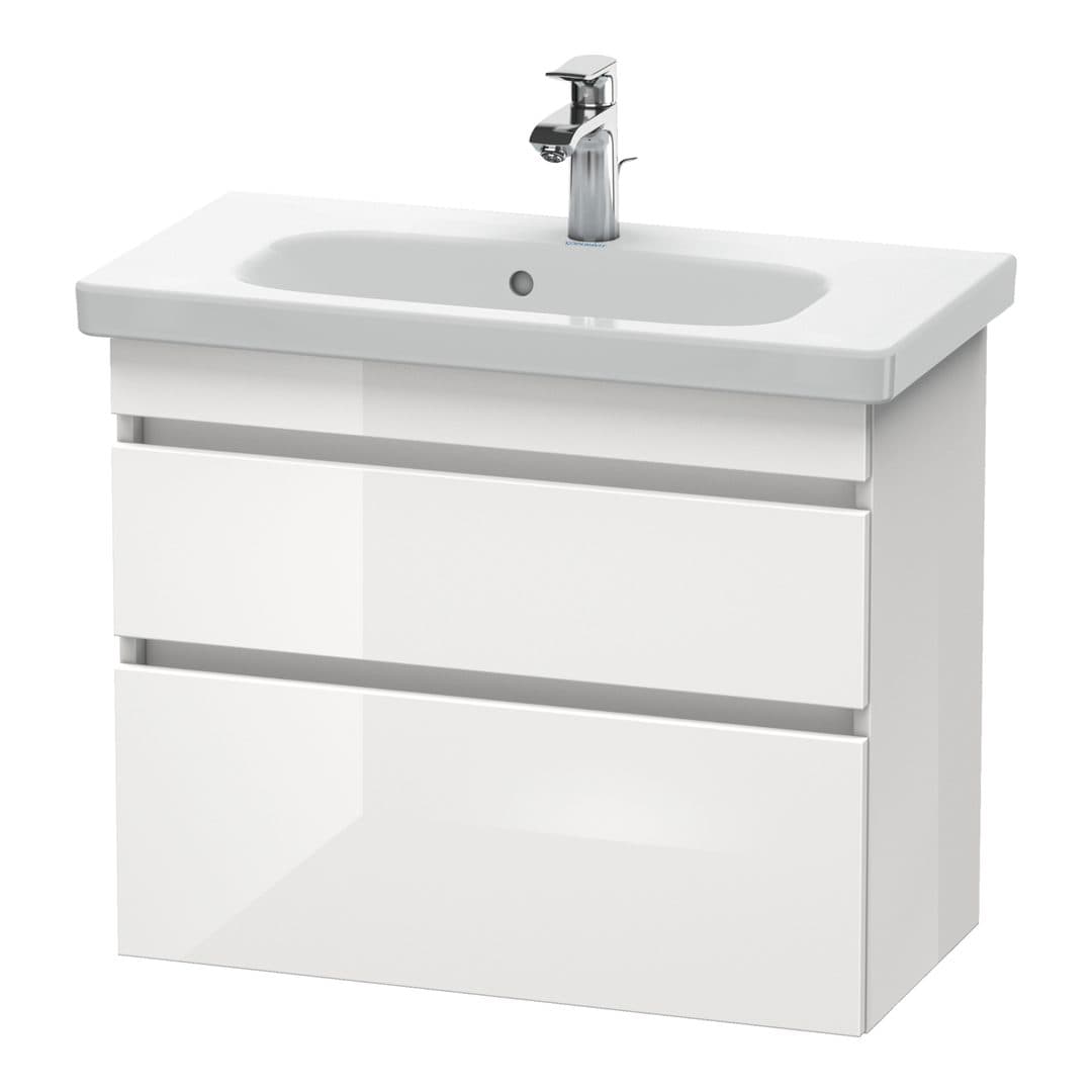 Duravit DuraStyle – Έπιπλο Νιπτήρα – 730 mm, 2 συρτάρια, νιπτήρας κέντρο, Compact – White High Gloss, Decor (DS649902222)