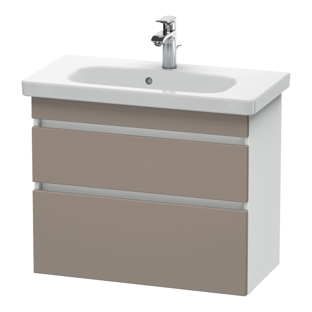 Duravit DuraStyle – Έπιπλο Νιπτήρα – 730 mm, 2 συρτάρια, νιπτήρας κέντρο, σώμα White Matt, Compact – Basalte Matt, Decor (DS649904318)