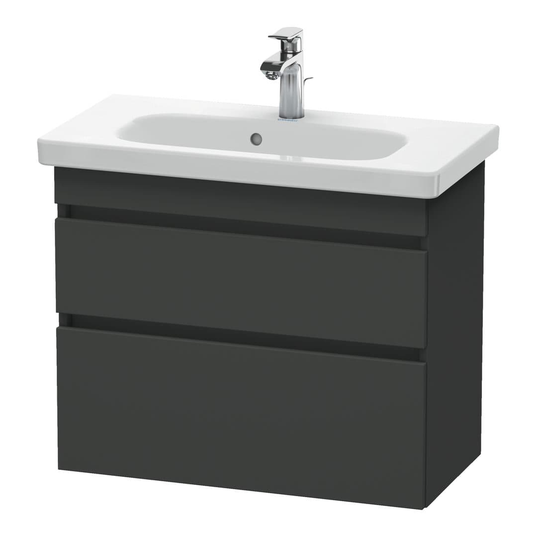 Duravit DuraStyle – Έπιπλο Νιπτήρα – 730 mm, 2 συρτάρια, νιπτήρας κέντρο, Compact – Graphite Matt, Decor (DS649904949)