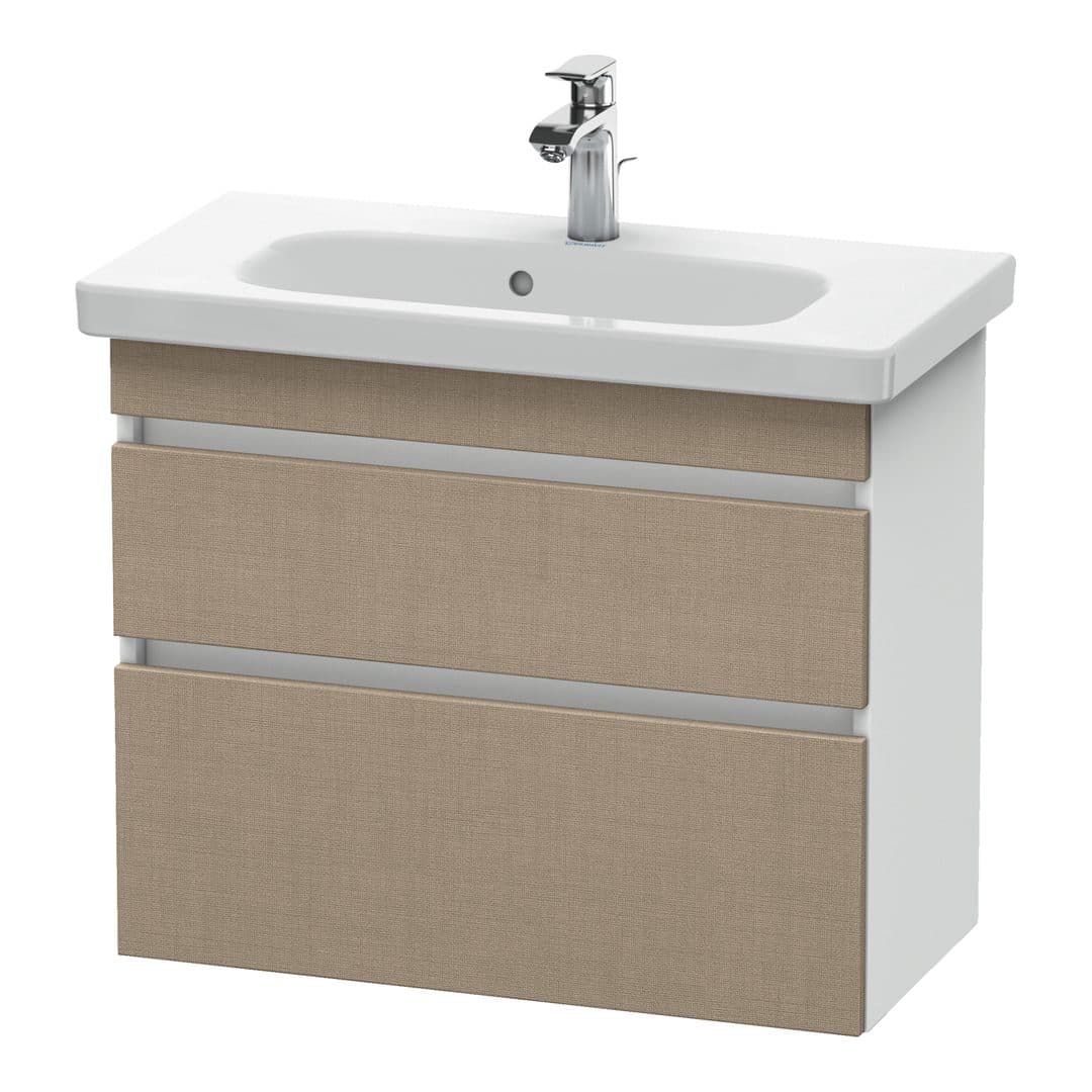 Duravit DuraStyle – Έπιπλο Νιπτήρα – 730 mm, 2 συρτάρια, νιπτήρας κέντρο, σώμα White Matt, Compact – Linen Matt, Decor (DS649907518)