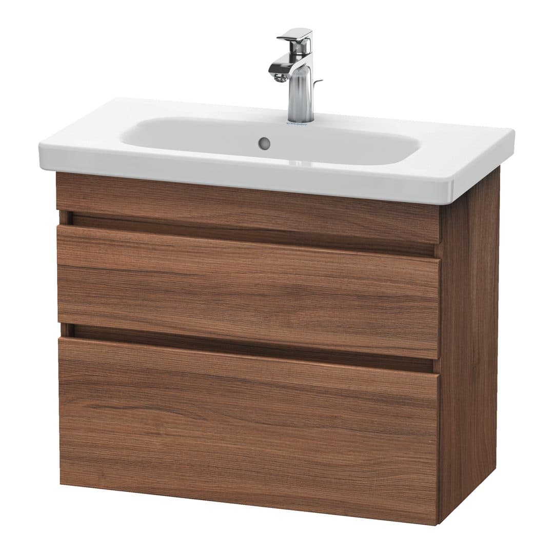 Duravit DuraStyle – Έπιπλο Νιπτήρα – 730 mm, 2 συρτάρια, νιπτήρας κέντρο, Compact – Walnut Matt, Decor (DS649907979)