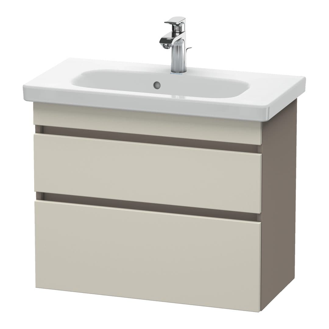 Duravit DuraStyle – Έπιπλο Νιπτήρα – 730 mm, 2 συρτάρια, νιπτήρας κέντρο, σώμα Basalte Matt, Compact – Taupe Matt, Decor (DS649909143)