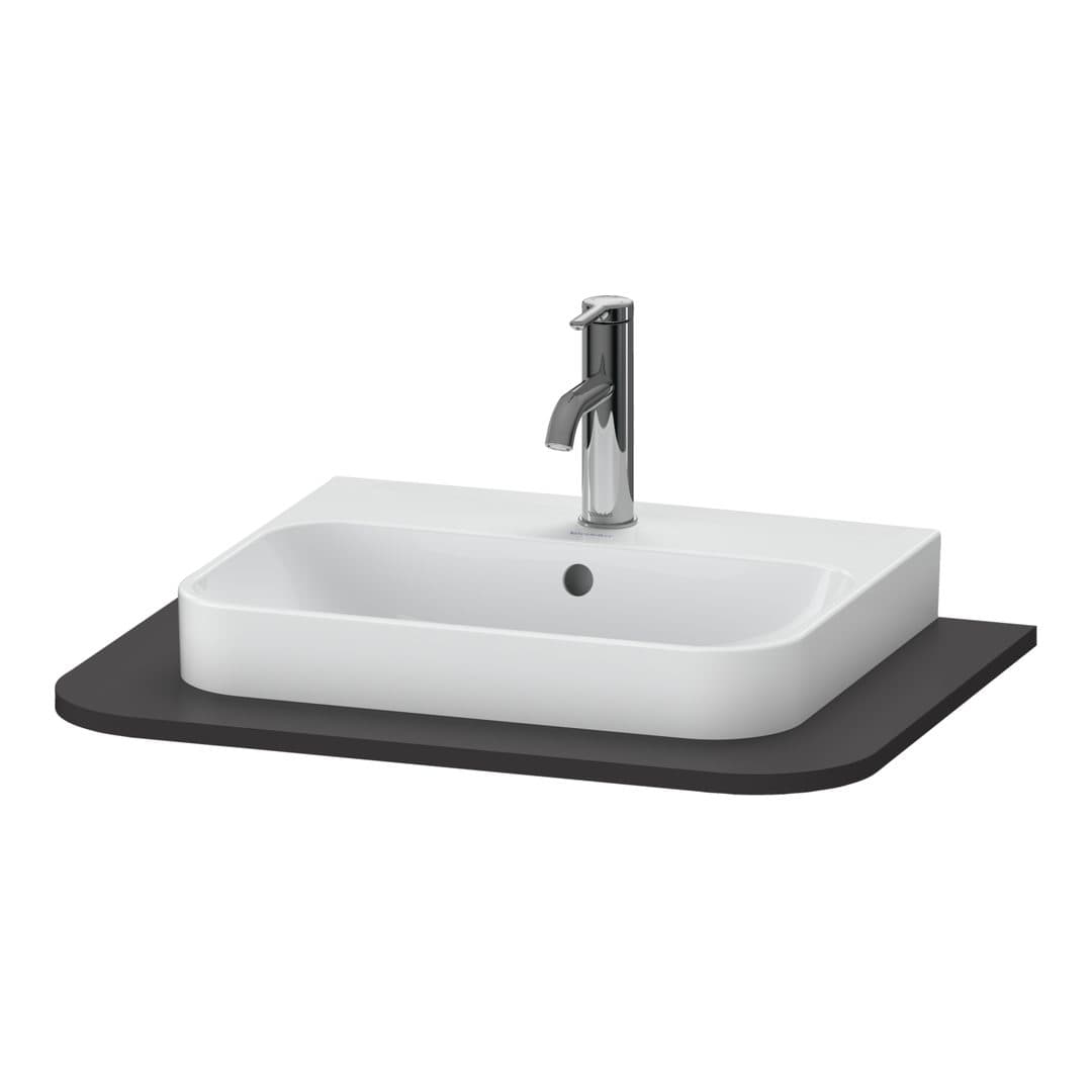 Duravit Happy D.2 – Πάγκος Νιπτήρα – 650 mm, νιπτήρας κέντρο – Graphite Super Matt, Decor (HP031B08080)