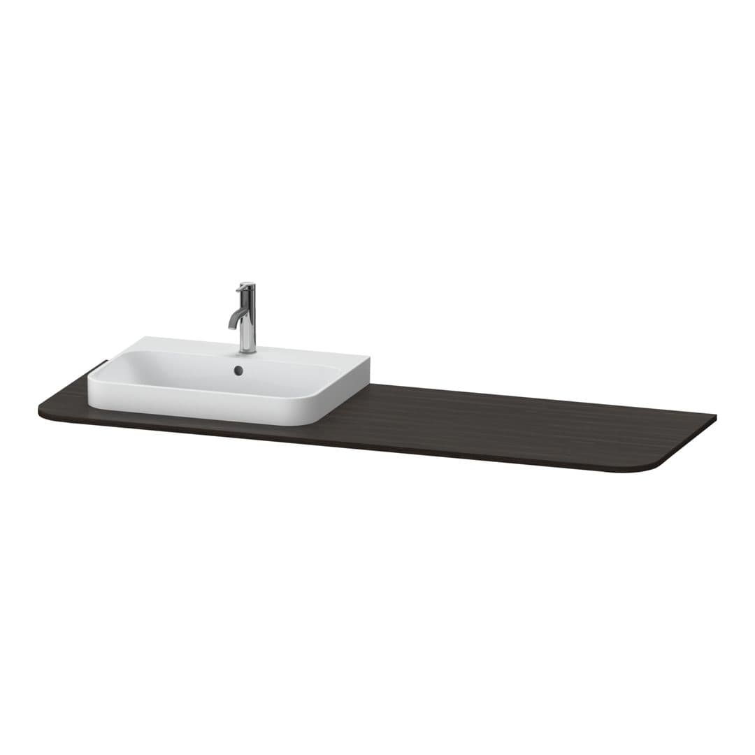 Duravit Happy D.2 – Πάγκος Νιπτήρα – 1600 mm, νιπτήρας αριστερά – Brushed walnut Matt, Real wood veneer (HP031HL6969)