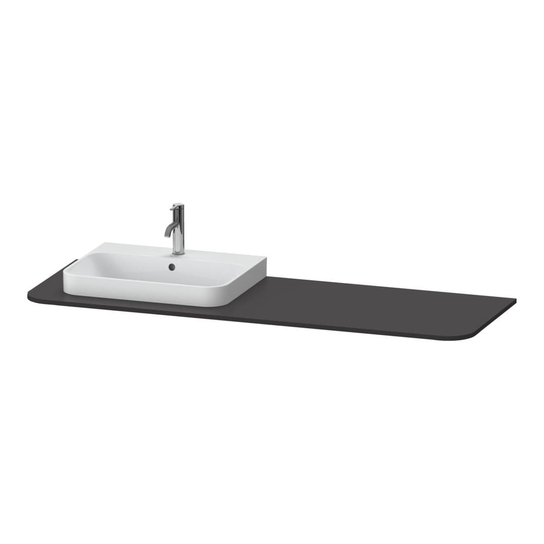 Duravit Happy D.2 – Πάγκος Νιπτήρα – 1600 mm, νιπτήρας αριστερά – Graphite Super Matt, Decor (HP031HL8080)