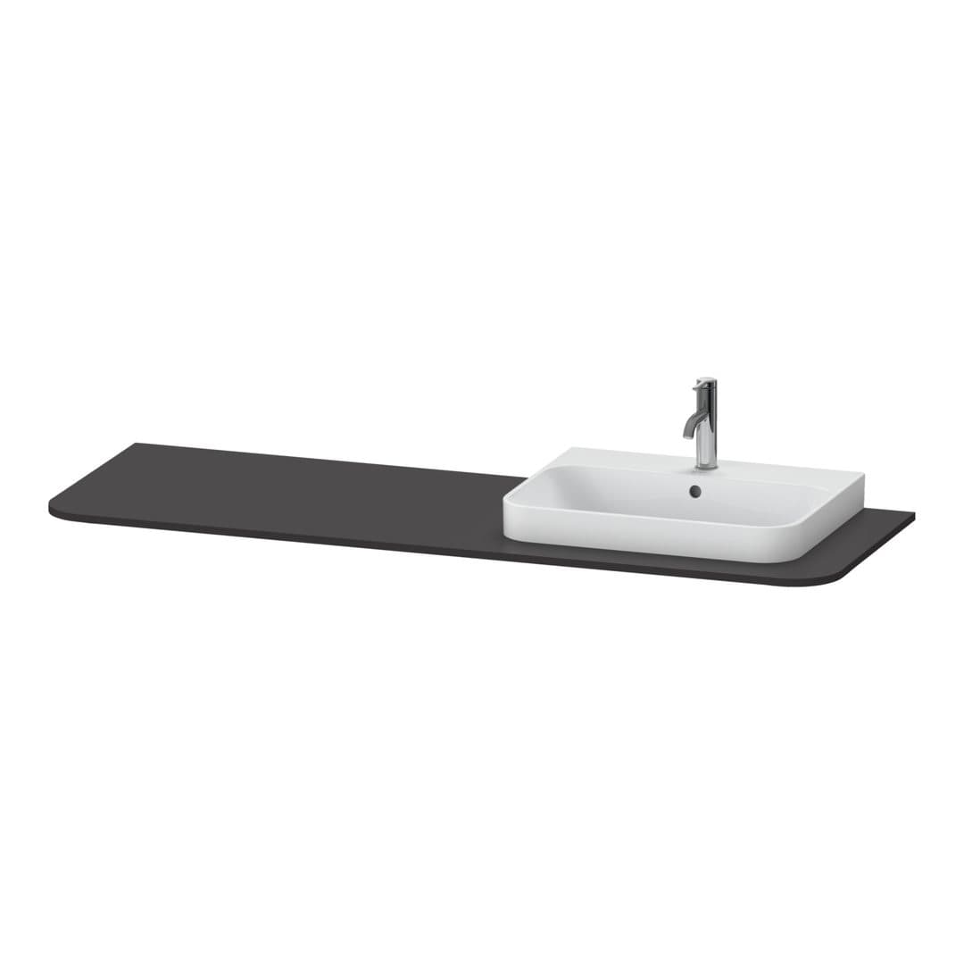 Duravit Happy D.2 – Πάγκος Νιπτήρα – 1600 mm, νιπτήρας δεξιά – Graphite Super Matt, Decor (HP031HR8080)