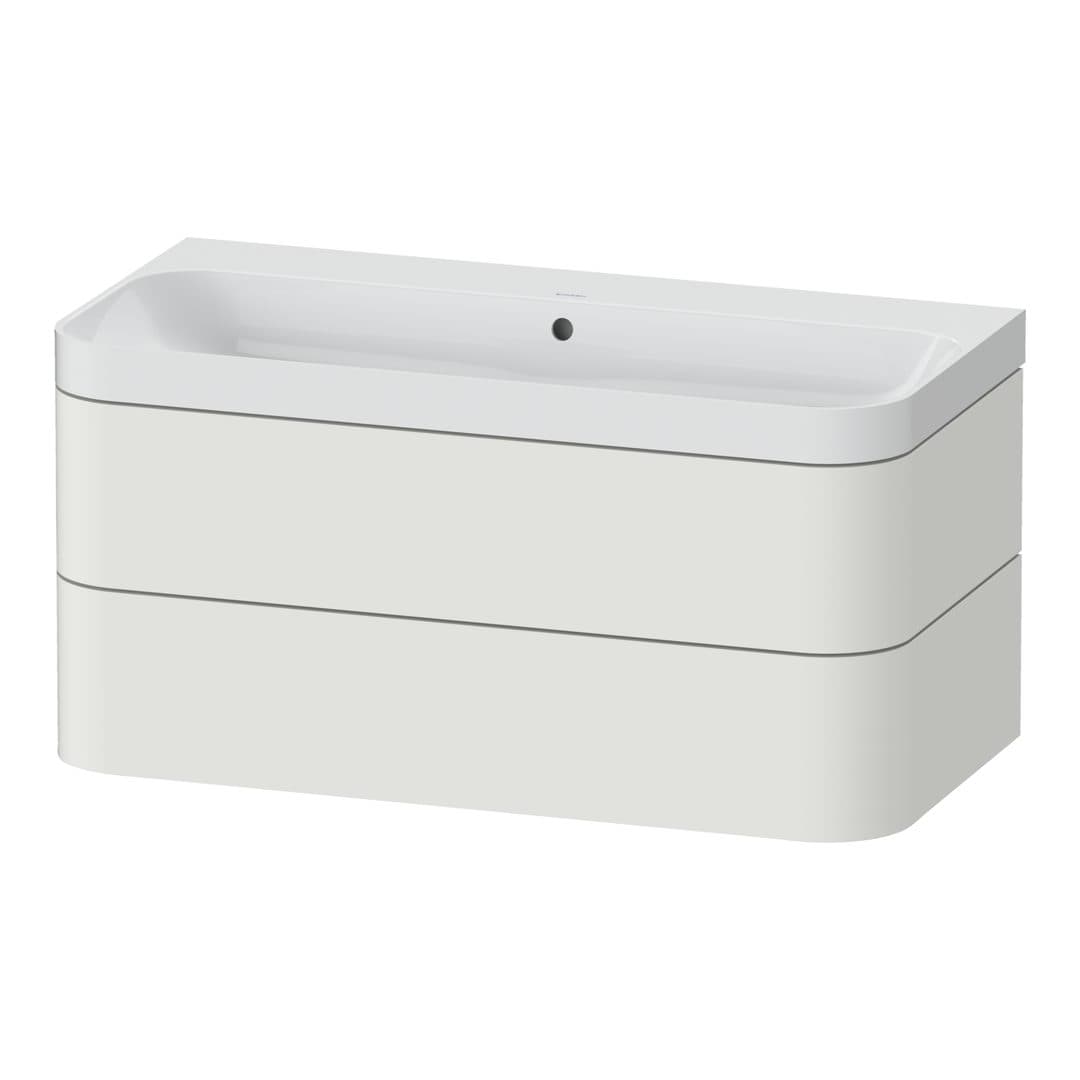 Duravit Happy D.2 – Έπιπλο Νιπτήρα – 975 mm, με νιπτήρα, 2 συρτάρια, νιπτήρας κέντρο, έκδοση N, μοντέλο HP4348 – Nordic white Satin Matt, Lacquer (HP4348N3939)