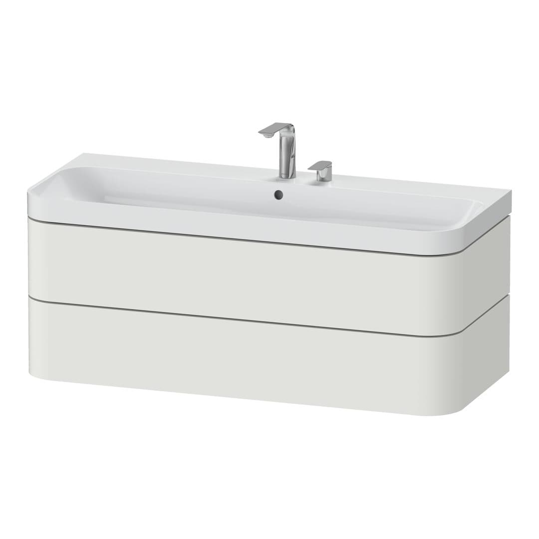 Duravit Happy D.2 – Έπιπλο Νιπτήρα – 1175 mm, με νιπτήρα, 2 συρτάρια, νιπτήρας κέντρο, έκδοση E, μοντέλο HP4349 – Nordic white Satin Matt, Lacquer (HP4349E39390000)