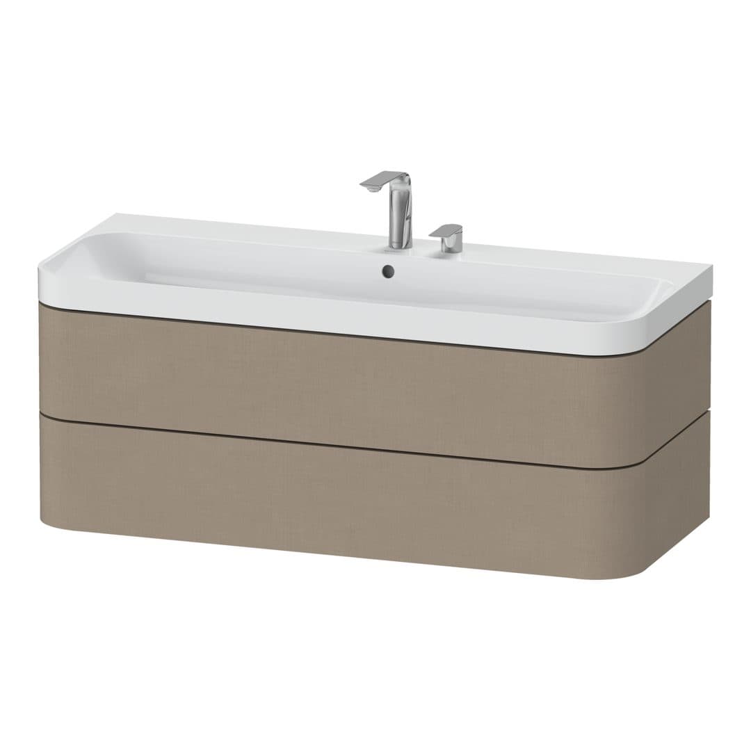Duravit Happy D.2 – Έπιπλο Νιπτήρα – 1175 mm, με νιπτήρα, 2 συρτάρια, νιπτήρας κέντρο, έκδοση E, μοντέλο HP4349 – Linen Matt, Decor (HP4349E75750000)