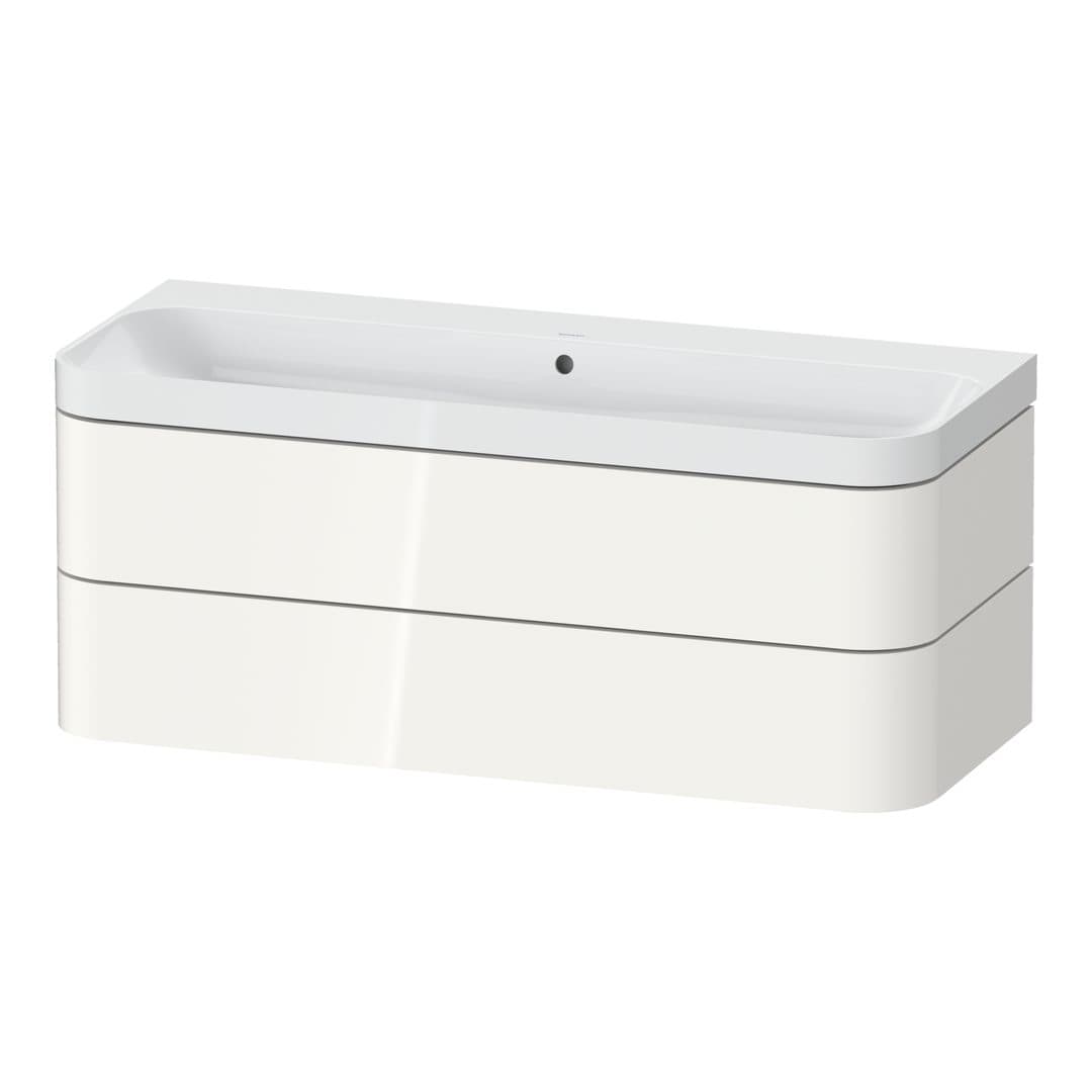 Duravit Happy D.2 – Έπιπλο Νιπτήρα – 1175 mm, με νιπτήρα, 2 συρτάρια, νιπτήρας κέντρο, έκδοση N, μοντέλο HP4349 – White High Gloss, Decor (HP4349N22220000)