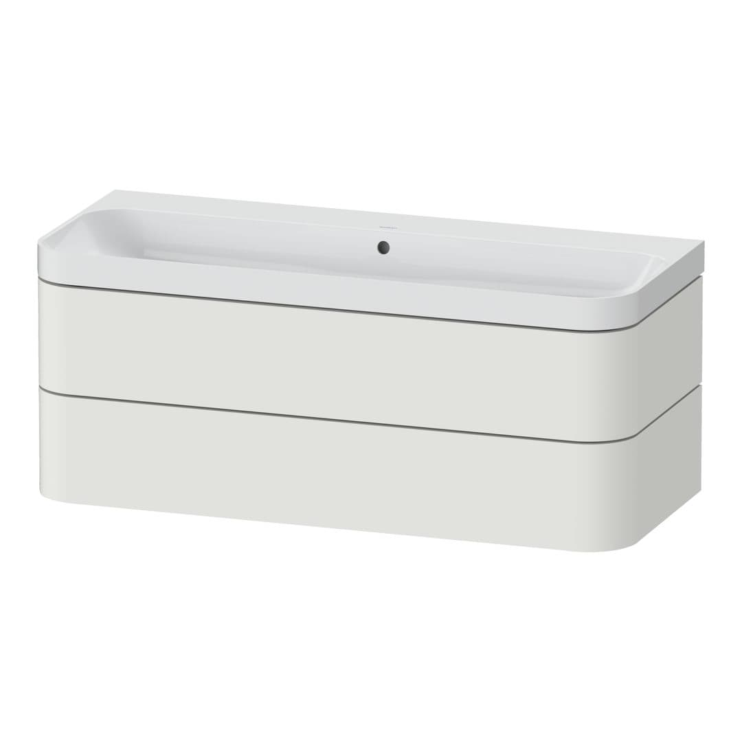 Duravit Happy D.2 – Έπιπλο Νιπτήρα – 1175 mm, με νιπτήρα, 2 συρτάρια, νιπτήρας κέντρο, έκδοση N, μοντέλο HP4349 – Nordic white Satin Matt, Lacquer (HP4349N39390000)