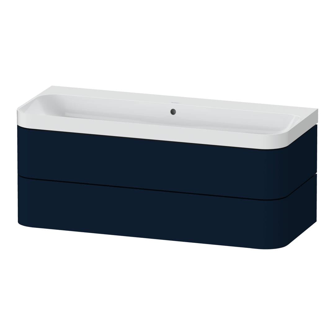 Duravit Happy D.2 – Έπιπλο Νιπτήρα – 1175 mm, με νιπτήρα, 2 συρτάρια, νιπτήρας κέντρο, έκδοση N, μοντέλο HP4349 – Night blue Satin Matt, Lacquer (HP4349N98980000)
