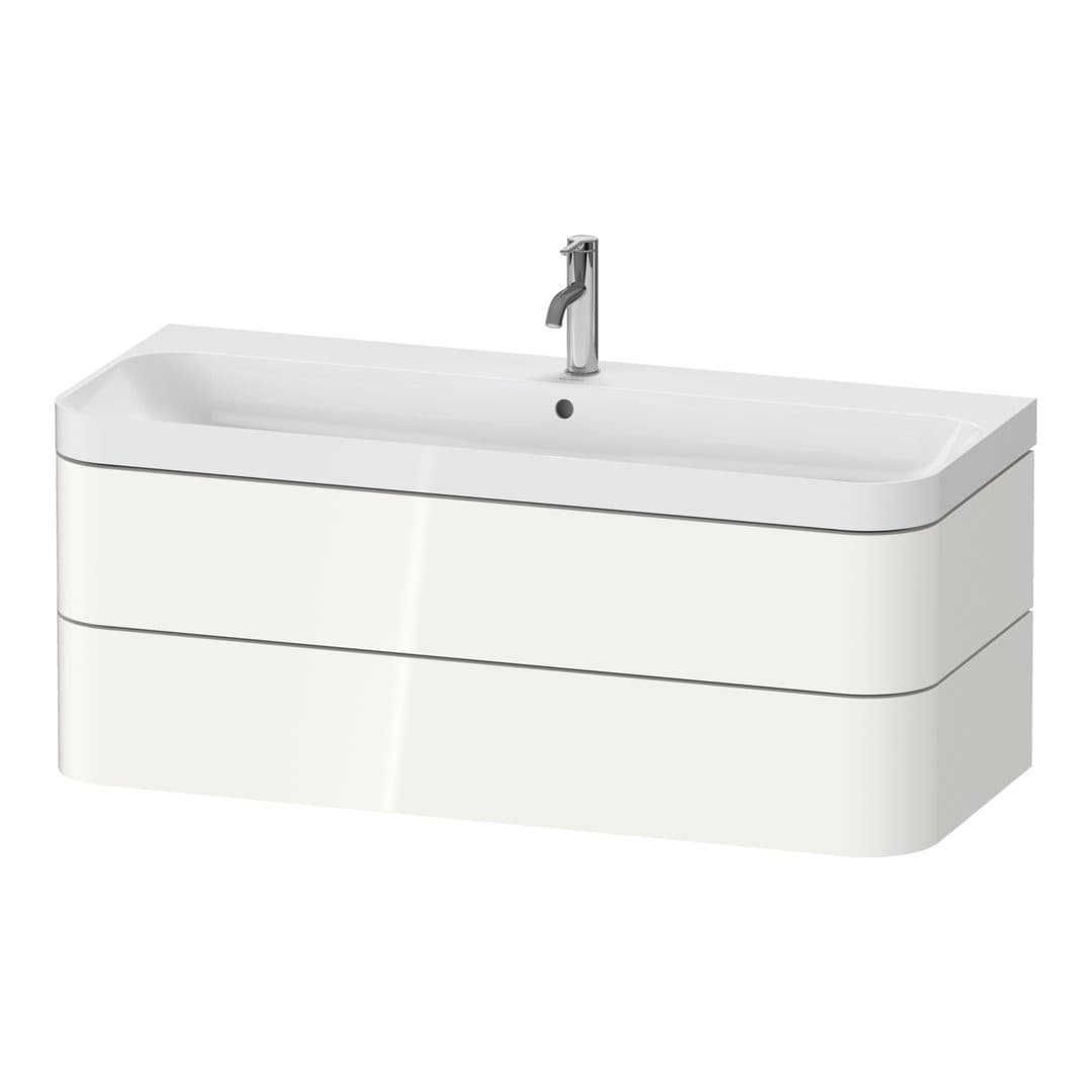Duravit Happy D.2 – Έπιπλο Νιπτήρα – 1175 mm, με νιπτήρα, 2 συρτάρια, νιπτήρας κέντρο, έκδοση O, μοντέλο HP4349 – White High Gloss, Decor (HP4349O22220000)