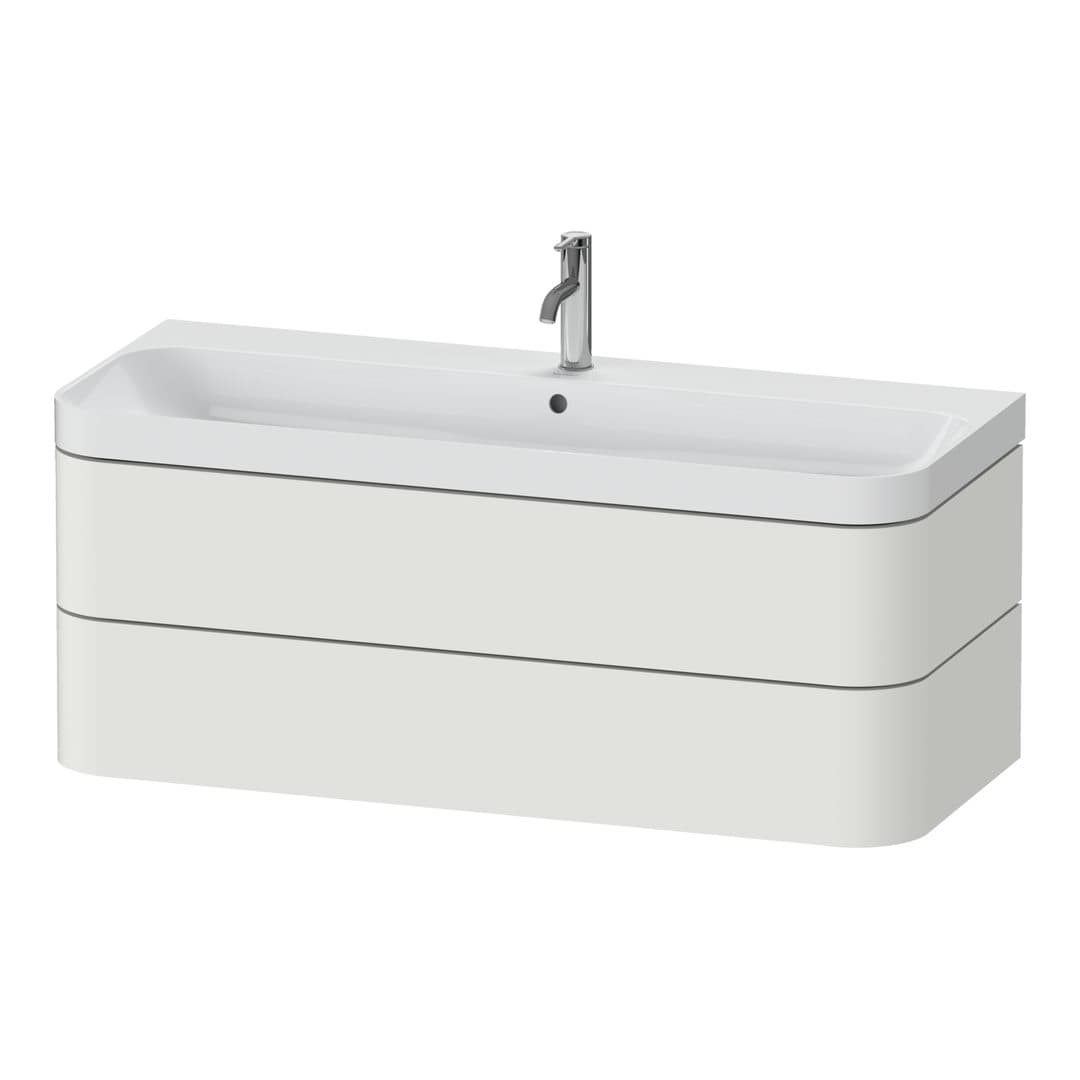 Duravit Happy D.2 – Έπιπλο Νιπτήρα – 1175 mm, με νιπτήρα, 2 συρτάρια, νιπτήρας κέντρο, έκδοση O, μοντέλο HP4349 – Nordic white Satin Matt, Lacquer (HP4349O39390000)