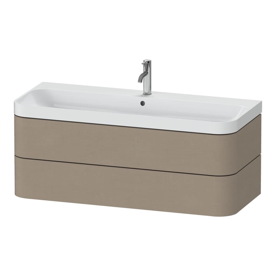 Duravit Happy D.2 – Έπιπλο Νιπτήρα – 1175 mm, με νιπτήρα, 2 συρτάρια, νιπτήρας κέντρο, έκδοση O, μοντέλο HP4349 – Linen Matt, Decor (HP4349O75750000)
