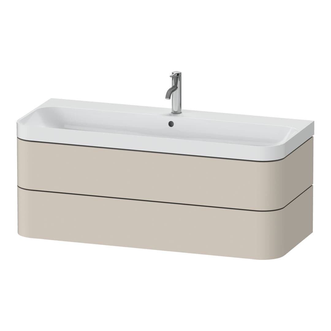 Duravit Happy D.2 – Έπιπλο Νιπτήρα – 1175 mm, με νιπτήρα, 2 συρτάρια, έκδοση O, μοντέλο HP4349 – Taupe Super Matt, Decor (HP4349O83830000)