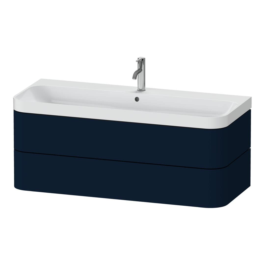 Duravit Happy D.2 – Έπιπλο Νιπτήρα – 1175 mm, με νιπτήρα, 2 συρτάρια, νιπτήρας κέντρο, έκδοση O, μοντέλο HP4349 – Night blue Satin Matt, Lacquer (HP4349O98980000)