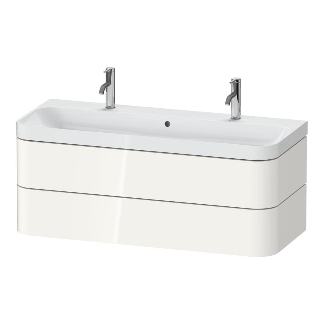 Duravit Happy D.2 – Έπιπλο Νιπτήρα – 1175 mm, με νιπτήρα, 2 συρτάρια, νιπτήρας κέντρο, έκδοση O, μοντέλο HP4379 – White High Gloss, Decor (HP4379O22220000)