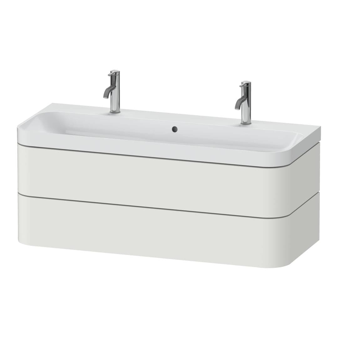 Duravit Happy D.2 – Έπιπλο Νιπτήρα – 1175 mm, με νιπτήρα, 2 συρτάρια, νιπτήρας κέντρο, έκδοση O, μοντέλο HP4379 – Nordic white Satin Matt, Lacquer (HP4379O39390000)