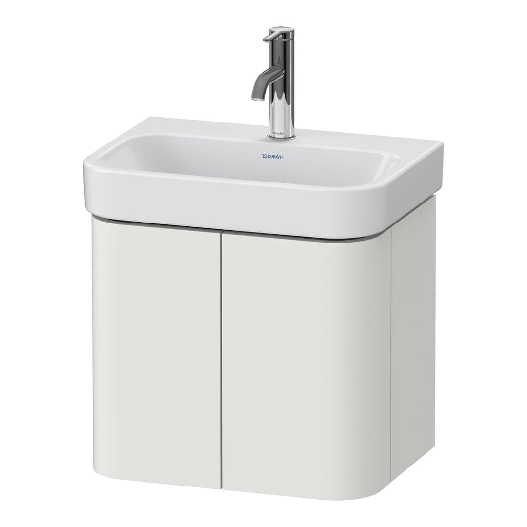 Duravit Happy D.2 – Έπιπλο Νιπτήρα – 475 mm, 2 πόρτες, νιπτήρας κέντρο – Nordic white Satin Matt, Lacquer (HP4384039390000)