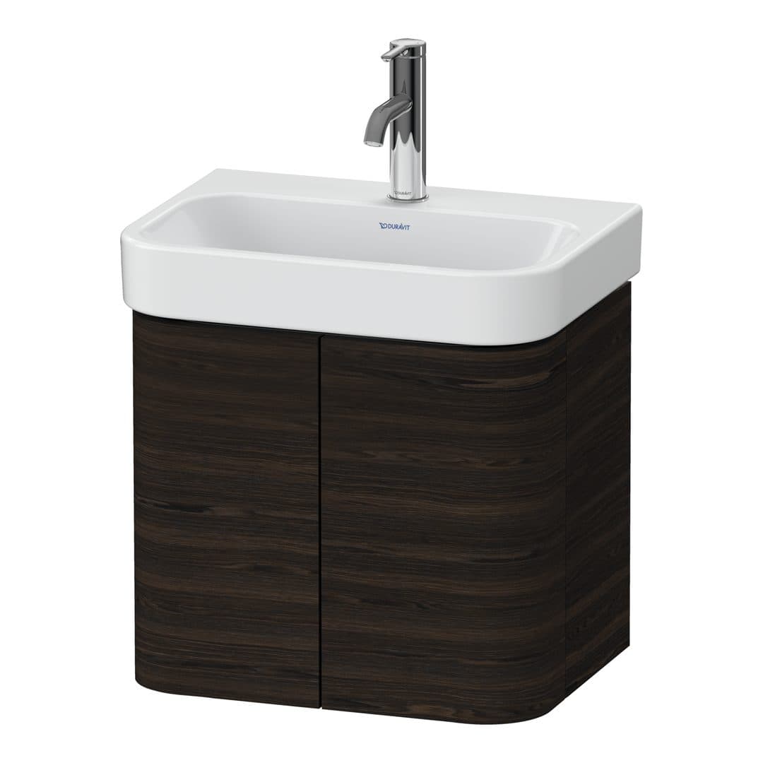 Duravit Happy D.2 – Έπιπλο Νιπτήρα – 475 mm, 2 πόρτες, νιπτήρας κέντρο – Brushed walnut Matt, Real wood veneer (HP4384069690000)