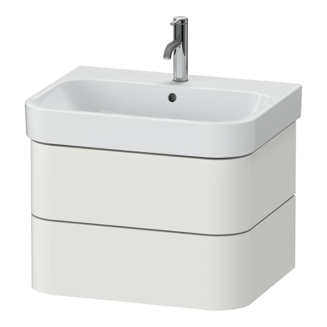 Duravit Happy D.2 – Έπιπλο Νιπτήρα – 625 mm, 2 συρτάρια, νιπτήρας κέντρο – Nordic white Satin Matt, Lacquer (HP4386039390000)