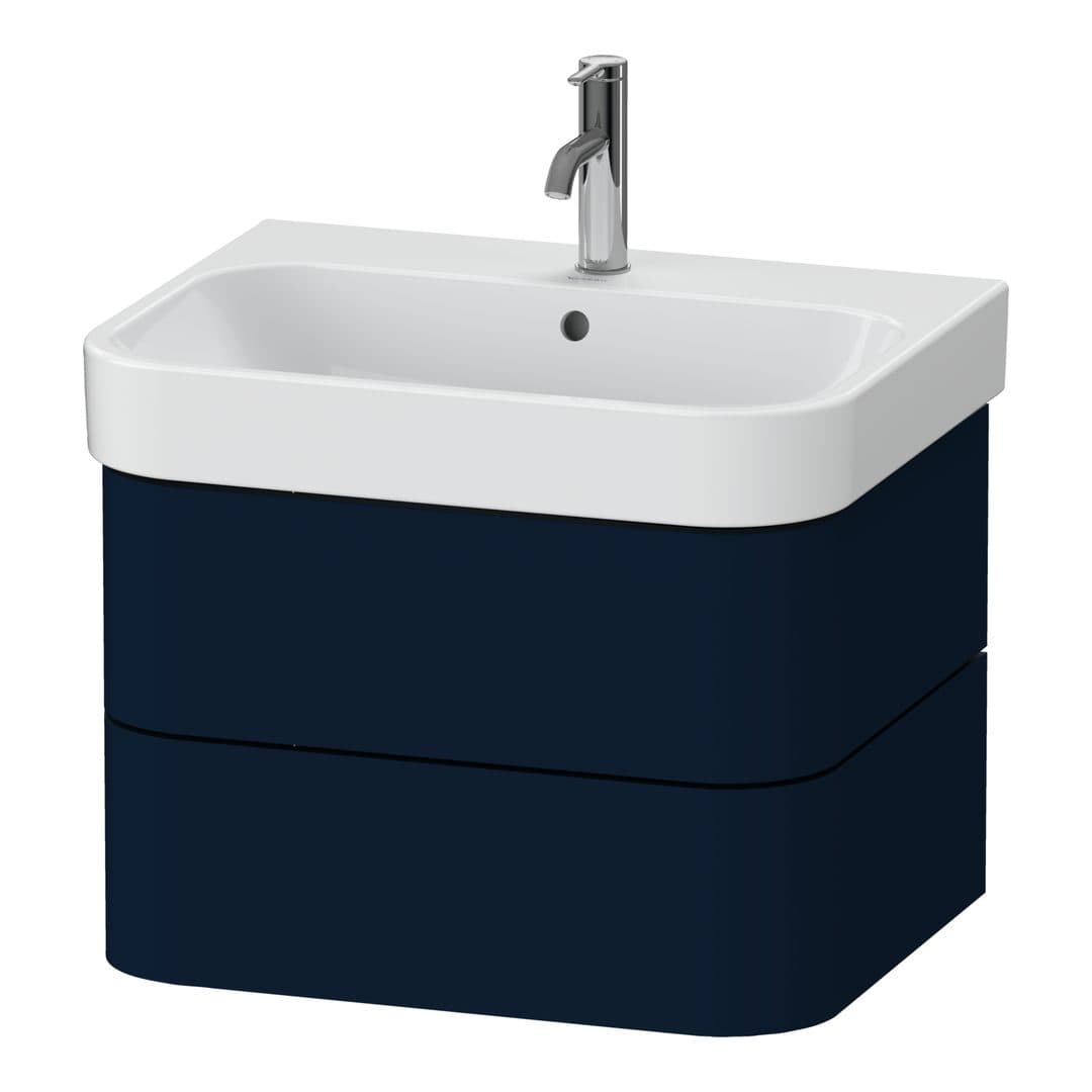 Duravit Happy D.2 – Έπιπλο Νιπτήρα – 625 mm, 2 συρτάρια, νιπτήρας κέντρο – Night blue Satin Matt, Lacquer (HP4386098980000)