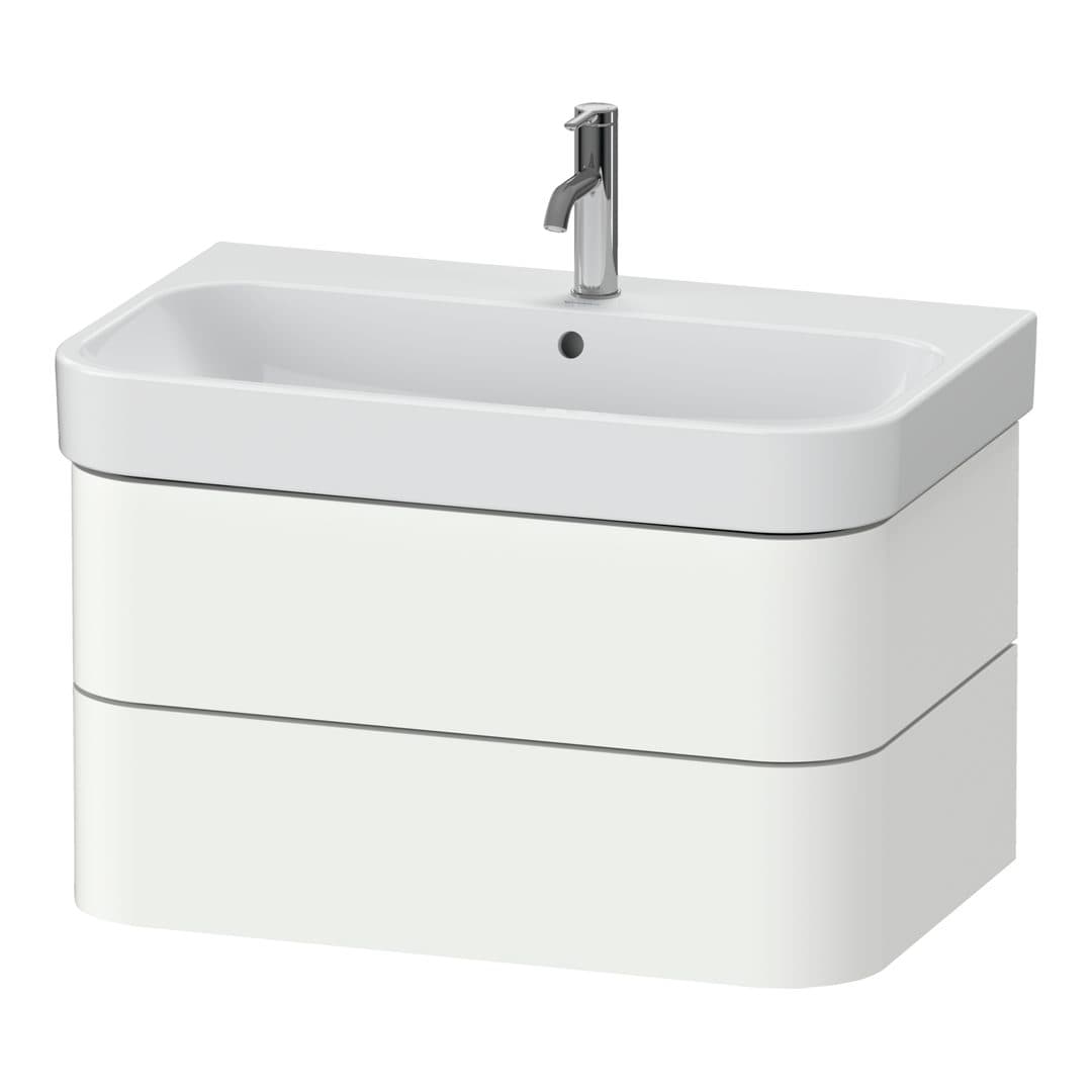 Duravit Happy D.2 – Έπιπλο Νιπτήρα – 775 mm, 2 συρτάρια, νιπτήρας κέντρο – White Satin Matt, Lacquer (HP4387036360000)