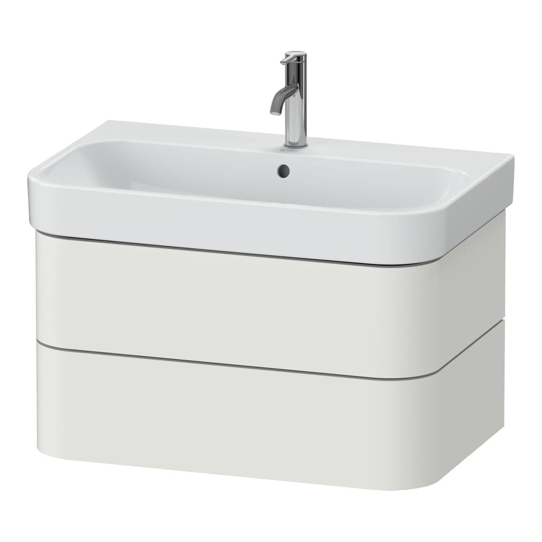 Duravit Happy D.2 – Έπιπλο Νιπτήρα – 775 mm, 2 συρτάρια, νιπτήρας κέντρο – Nordic white Satin Matt, Lacquer (HP4387039390000)