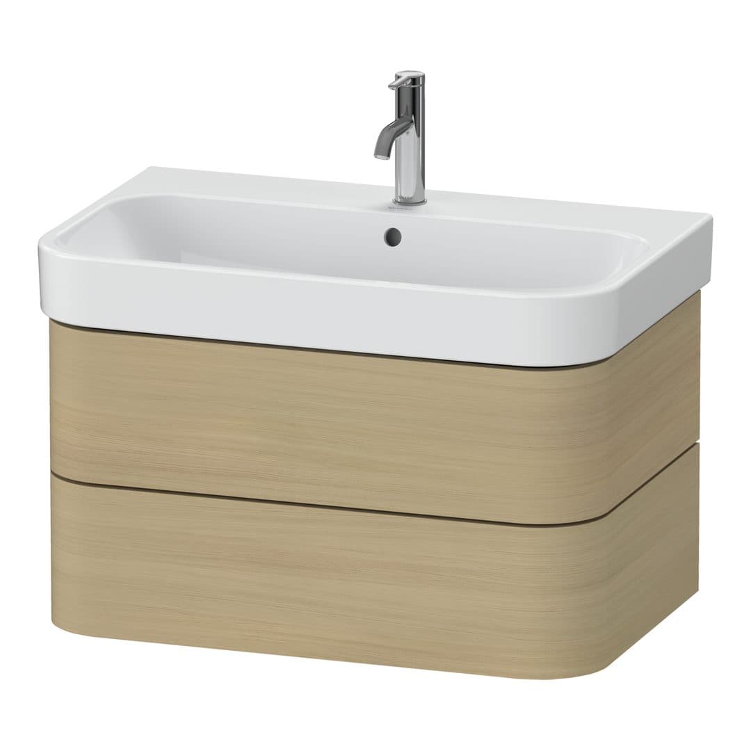 Duravit Happy D.2 – Έπιπλο Νιπτήρα – 775 mm, 2 συρτάρια, νιπτήρας κέντρο – Mediterranean oak Matt, Real wood veneer (HP4387071710000)