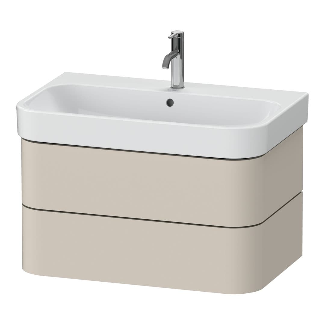 Duravit Happy D.2 – Έπιπλο Νιπτήρα – 775 mm, 2 συρτάρια, νιπτήρας κέντρο – Taupe Super Matt, Decor (HP4387083830000)
