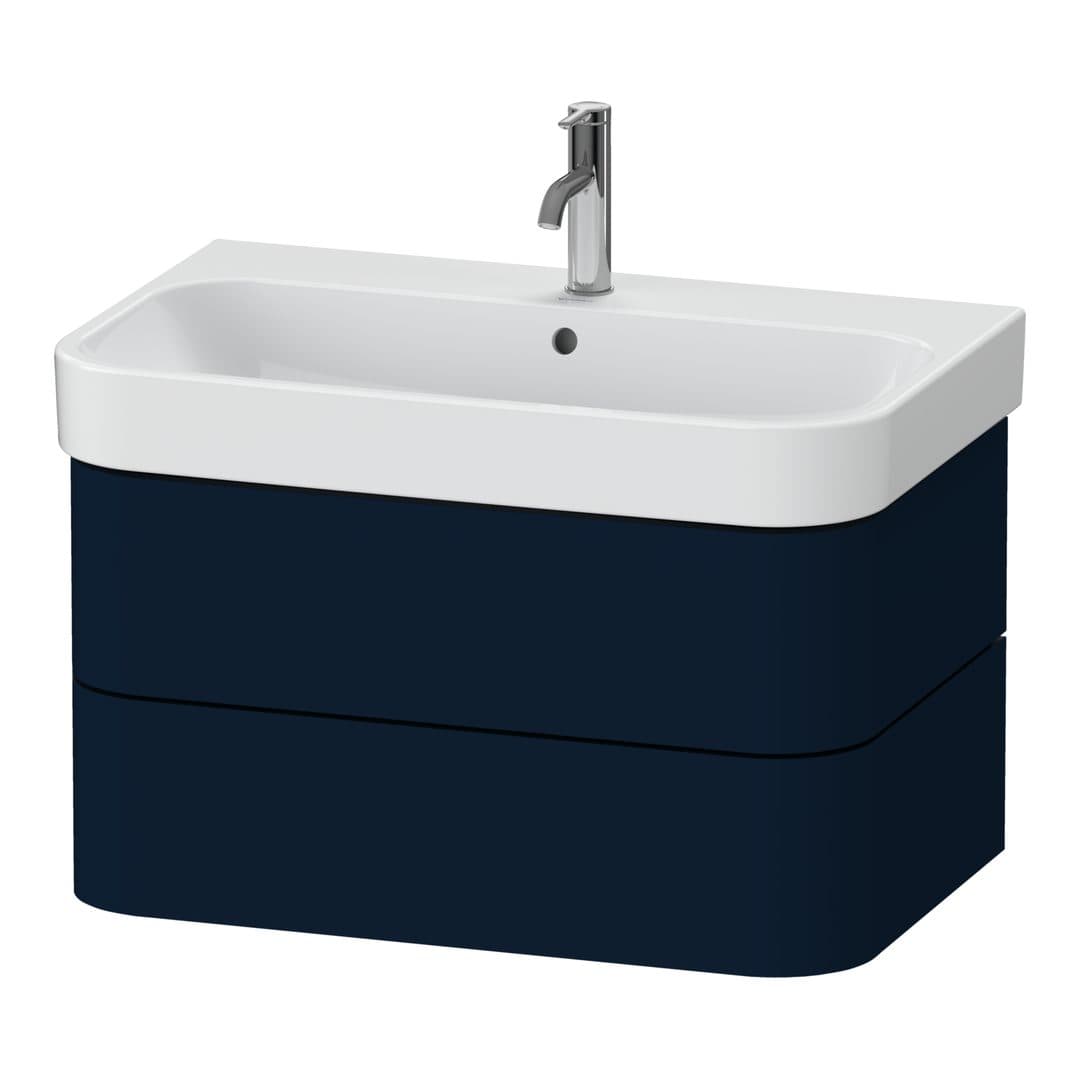 Duravit Happy D.2 – Έπιπλο Νιπτήρα – 775 mm, 2 συρτάρια, νιπτήρας κέντρο – Night blue Satin Matt, Lacquer (HP4387098980000)