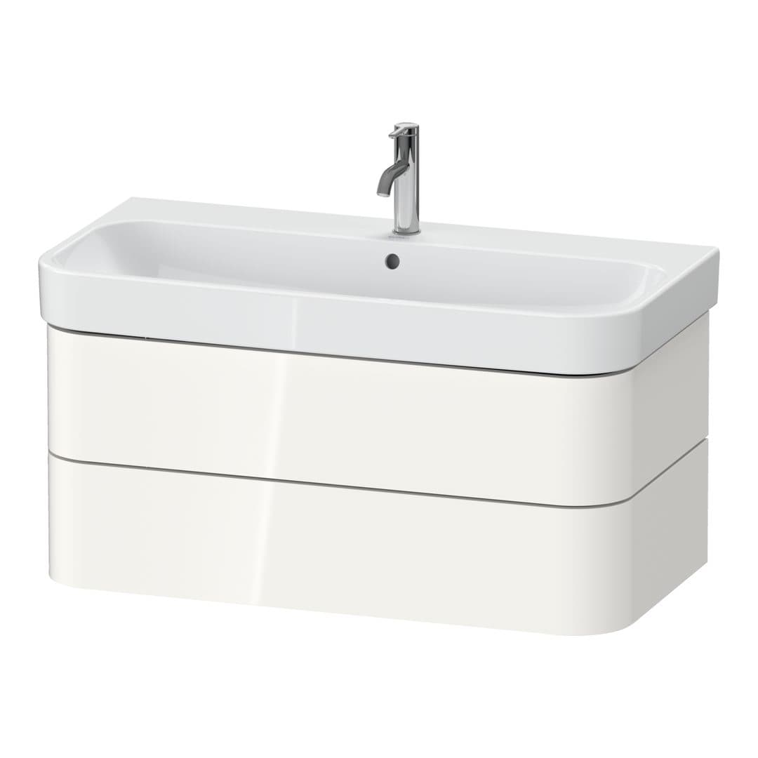 Duravit Happy D.2 – Έπιπλο Νιπτήρα – 975 mm, 2 συρτάρια, νιπτήρας κέντρο – White High Gloss, Decor (HP4388022220000)