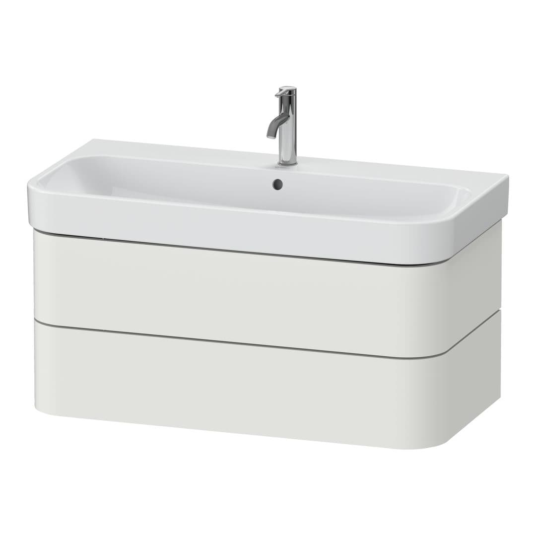 Duravit Happy D.2 – Έπιπλο Νιπτήρα – 975 mm, 2 συρτάρια, νιπτήρας κέντρο – Nordic white Satin Matt, Lacquer (HP4388039390000)
