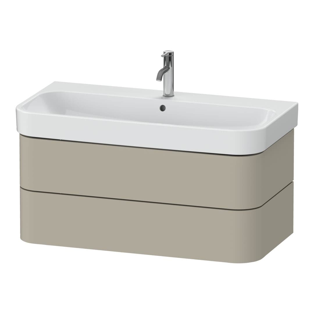 Duravit Happy D.2 – Έπιπλο Νιπτήρα – 975 mm, 2 συρτάρια, νιπτήρας κέντρο – Taupe Satin Matt, Lacquer (HP4388060600000)
