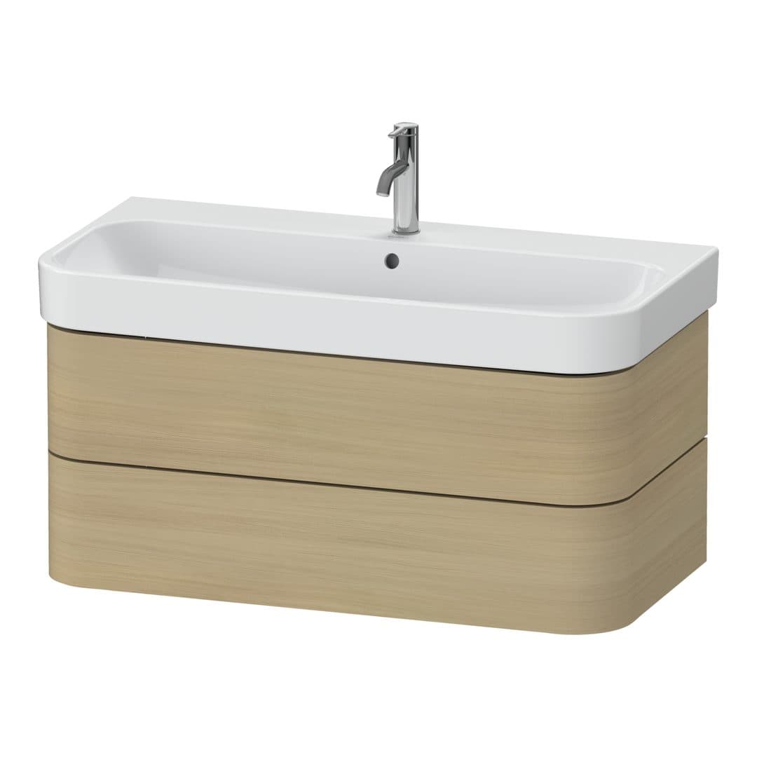 Duravit Happy D.2 – Έπιπλο Νιπτήρα – 975 mm, 2 συρτάρια, νιπτήρας κέντρο – Mediterranean oak Matt, Real wood veneer (HP4388071710000)