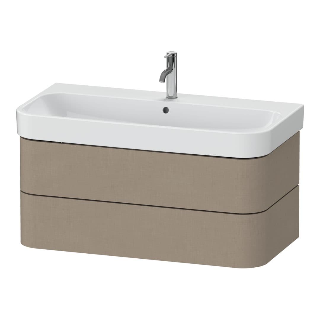 Duravit Happy D.2 – Έπιπλο Νιπτήρα – 975 mm, 2 συρτάρια, νιπτήρας κέντρο – Linen Matt, Decor (HP4388075750000)