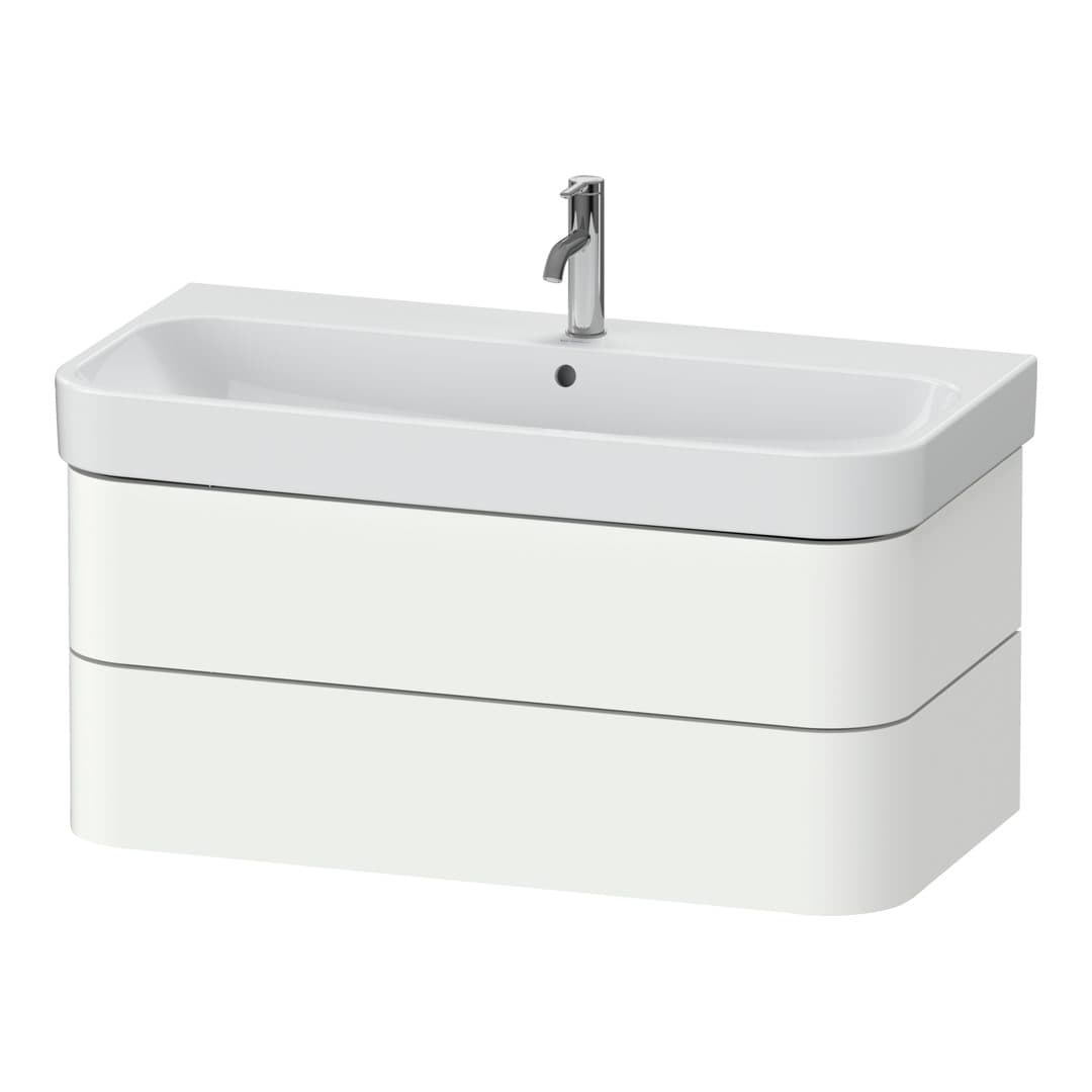 Duravit Happy D.2 – Έπιπλο Νιπτήρα – 975 mm, 2 συρτάρια, νιπτήρας κέντρο – White Super Matt, Decor (HP4388084840000)