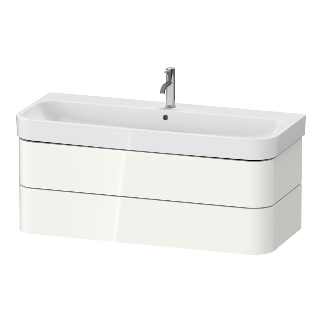 Duravit Happy D.2 – Έπιπλο Νιπτήρα – 1175 mm, 2 συρτάρια, νιπτήρας κέντρο – White High Gloss, Decor (HP4389022220000)