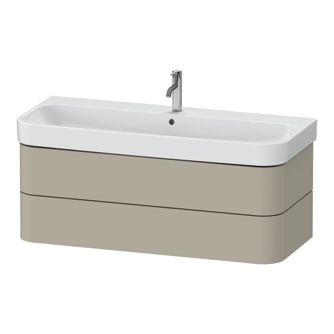 Duravit Happy D.2 – Έπιπλο Νιπτήρα – 1175 mm, 2 συρτάρια, νιπτήρας κέντρο – Taupe Satin Matt, Lacquer (HP4389060600000)