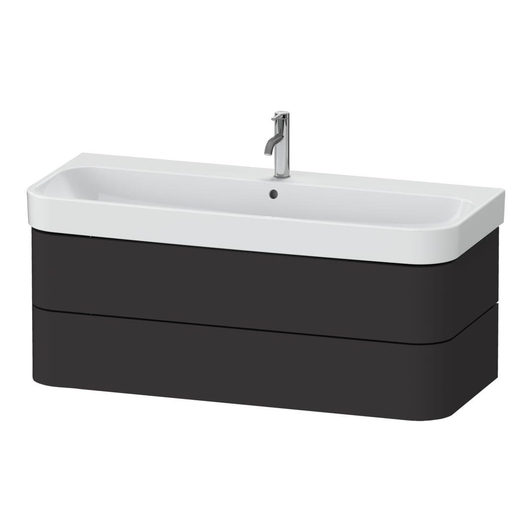 Duravit Happy D.2 – Έπιπλο Νιπτήρα – 1175 mm, 2 συρτάρια, νιπτήρας κέντρο – Graphite Super Matt, Decor (HP4389080800000)