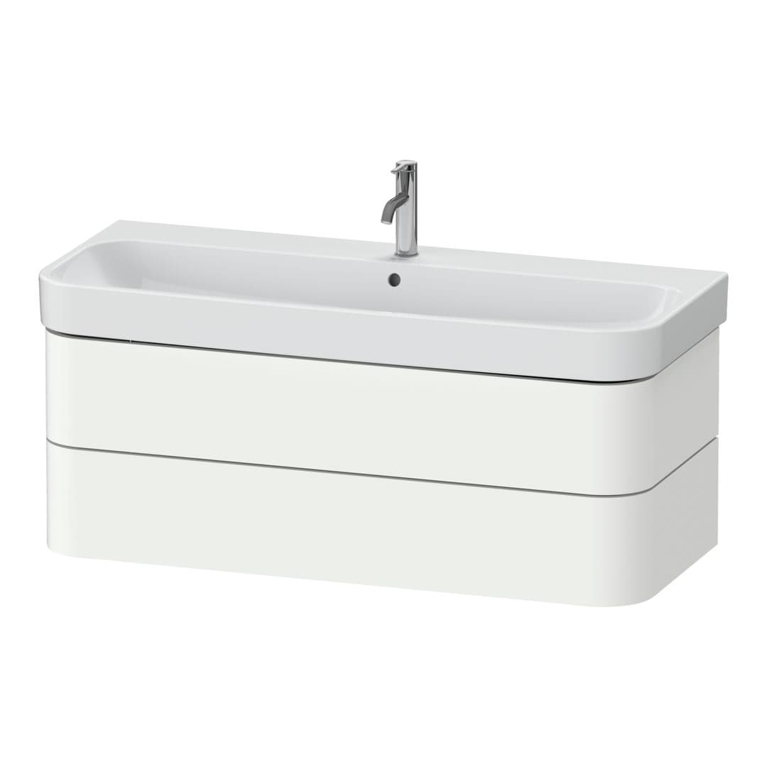 Duravit Happy D.2 – Έπιπλο Νιπτήρα – 1175 mm, 2 συρτάρια, νιπτήρας κέντρο – White Super Matt, Decor (HP4389084840000)