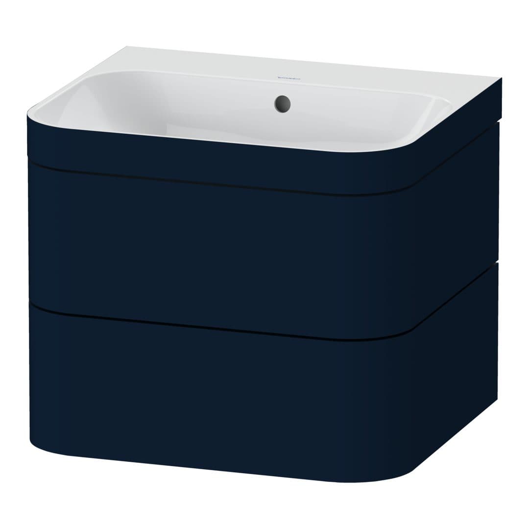 Duravit Happy D.2 – Έπιπλο Νιπτήρα – 575 mm, με νιπτήρα, 2 συρτάρια, νιπτήρας κέντρο, έκδοση N, μοντέλο HP4635 – Night blue Satin Matt, Lacquer (HP4635N9898)