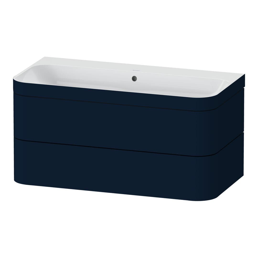 Duravit Happy D.2 – Έπιπλο Νιπτήρα – 975 mm, με νιπτήρα, 2 συρτάρια, νιπτήρας κέντρο, έκδοση N, μοντέλο HP4638 – Night blue Satin Matt, Lacquer (HP4638N9898)