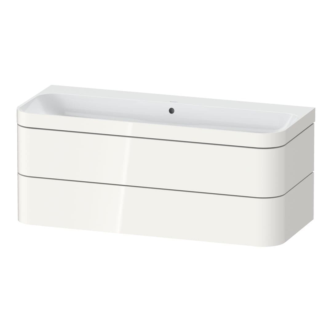 Duravit Happy D.2 – Έπιπλο Νιπτήρα – 1175 mm, με νιπτήρα, 2 συρτάρια, νιπτήρας κέντρο, έκδοση N, μοντέλο HP4639 – White High Gloss, Decor (HP4639N22220000)