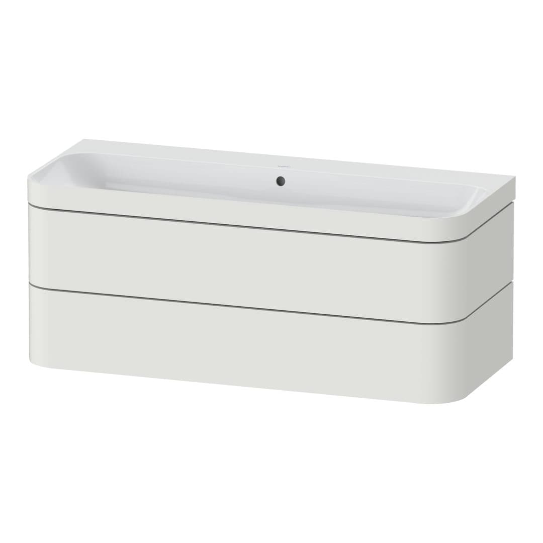 Duravit Happy D.2 – Έπιπλο Νιπτήρα – 1175 mm, με νιπτήρα, 2 συρτάρια, νιπτήρας κέντρο, έκδοση N, μοντέλο HP4639 – Nordic white Satin Matt, Lacquer (HP4639N39390000)