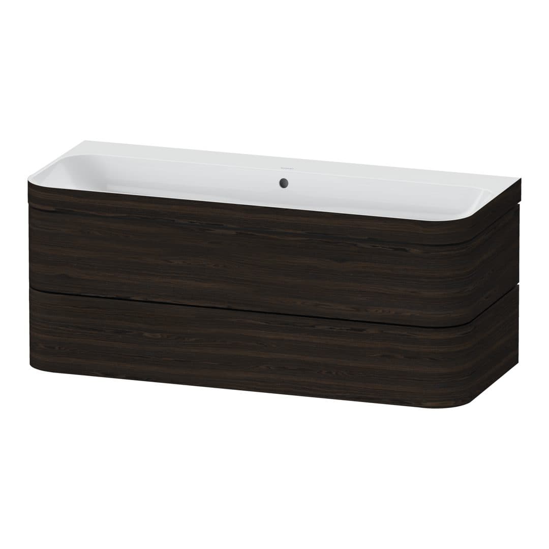 Duravit Happy D.2 – Έπιπλο Νιπτήρα – 1175 mm, με νιπτήρα, 2 συρτάρια, νιπτήρας κέντρο, έκδοση N, μοντέλο HP4639 – Brushed walnut Matt, Real wood veneer (HP4639N69690000)
