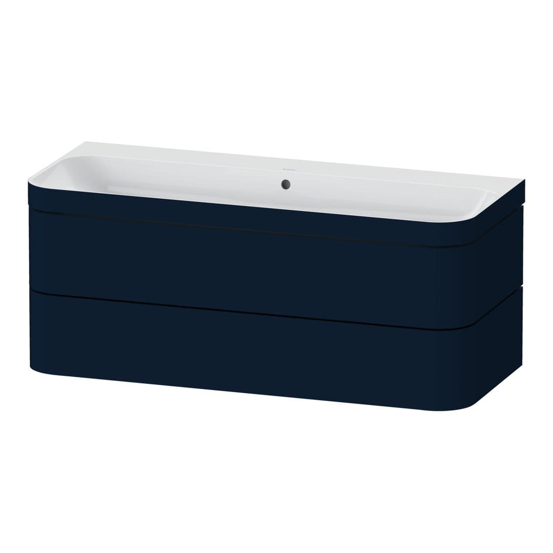 Duravit Happy D.2 – Έπιπλο Νιπτήρα – 1175 mm, με νιπτήρα, 2 συρτάρια, νιπτήρας κέντρο, έκδοση N, μοντέλο HP4639 – Night blue Satin Matt, Lacquer (HP4639N98980000)