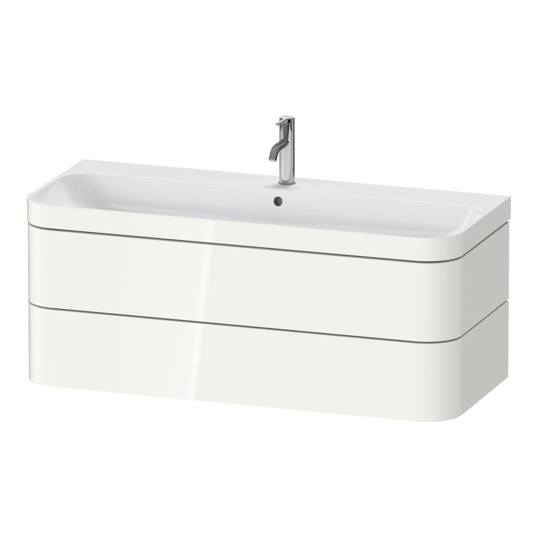 Duravit Happy D.2 – Έπιπλο Νιπτήρα – 1175 mm, με νιπτήρα, 2 συρτάρια, νιπτήρας κέντρο, έκδοση O, μοντέλο HP4639 – White High Gloss, Decor (HP4639O22220000)
